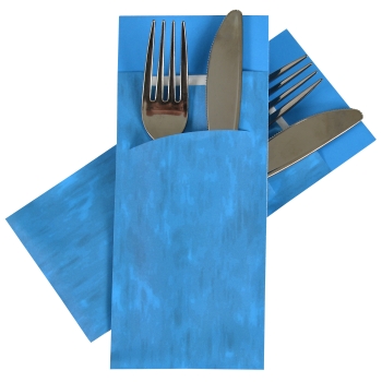 Besteck- bzw. Serviettentasche Pochetto blau/schwarz